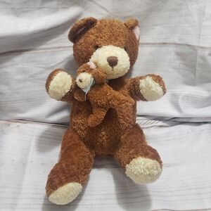 Gymboree Musical Brown Teddy Bear Plush With Baby 10" Stuffed Animal Year 2000